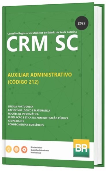 Apostila CRM SC Auxiliar Administrativo 2022 IMPRESSA