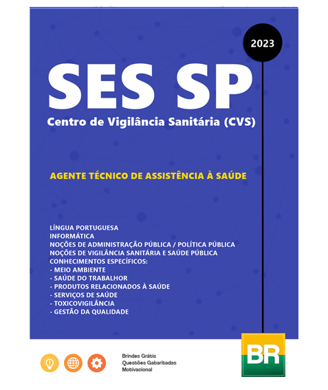 Apostila SES SP 2023 Vigilância Sanitária - Agente Técnico de Assistência à Saúde